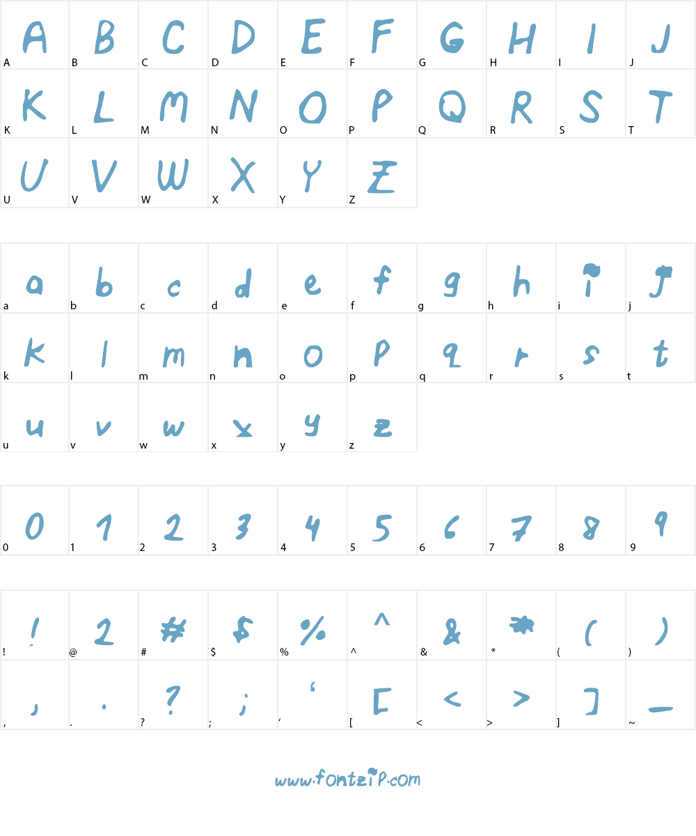ELF_Emma_and_the_Tiny_Spider Font Character